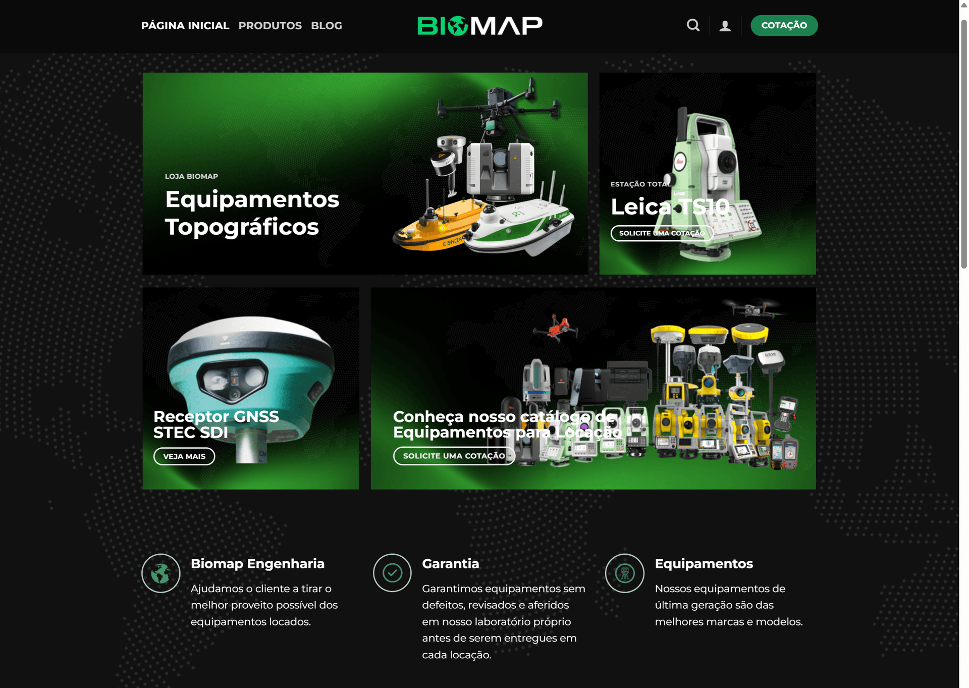 Homepage Loja BIOMAP